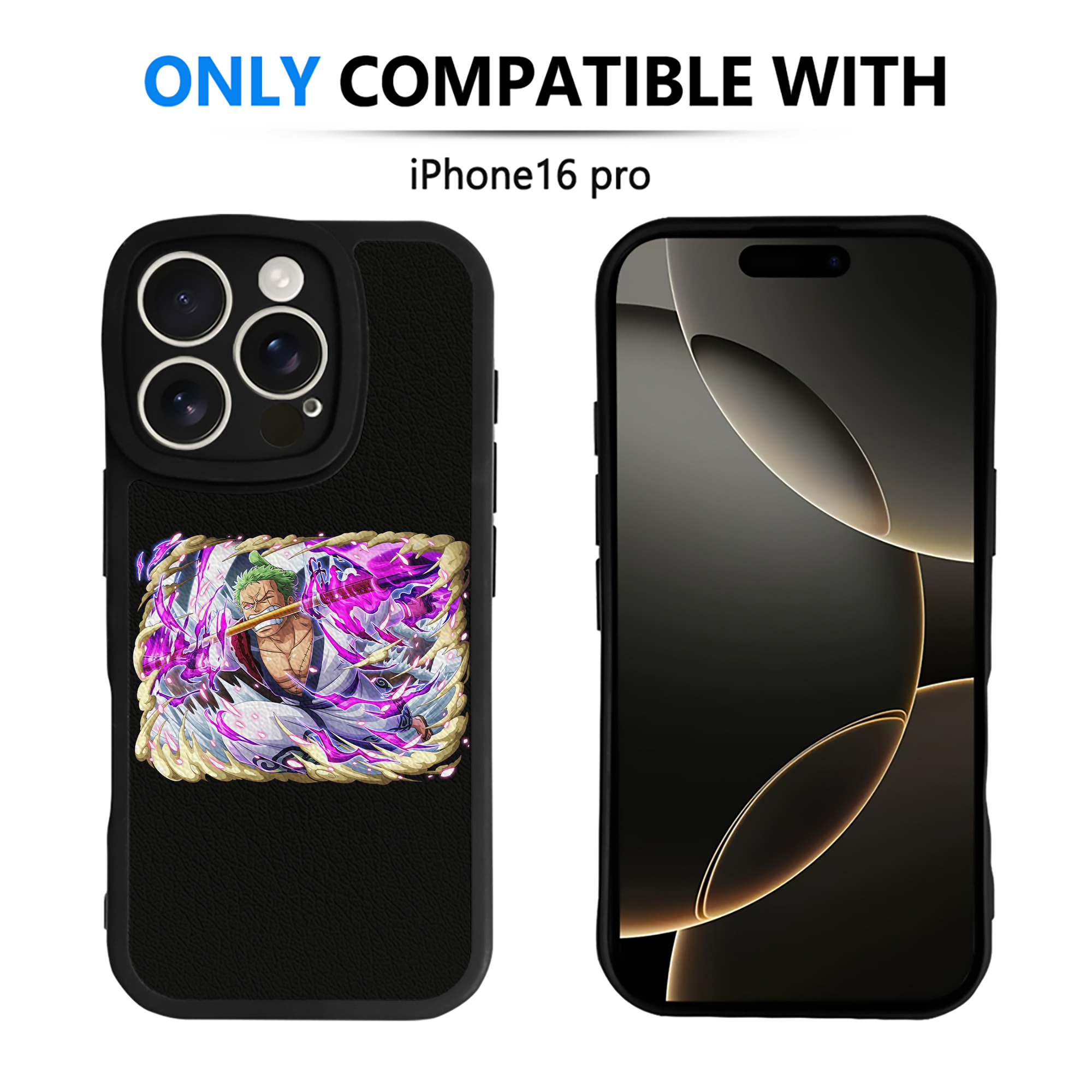 （画像用） ワンピース ロロノア・ゾロ ONE PIECE Roronoa Zoro 【iPhone 16シリーズ対応】シリコンスマホケース（レザー調） 材質：シリコン
